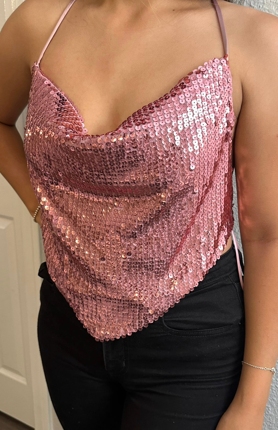 Tina Pink Shimmer Top