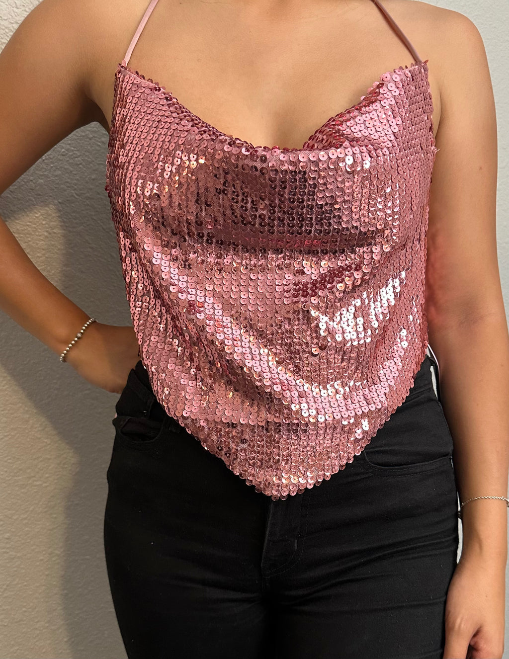 Tina Pink Shimmer Top