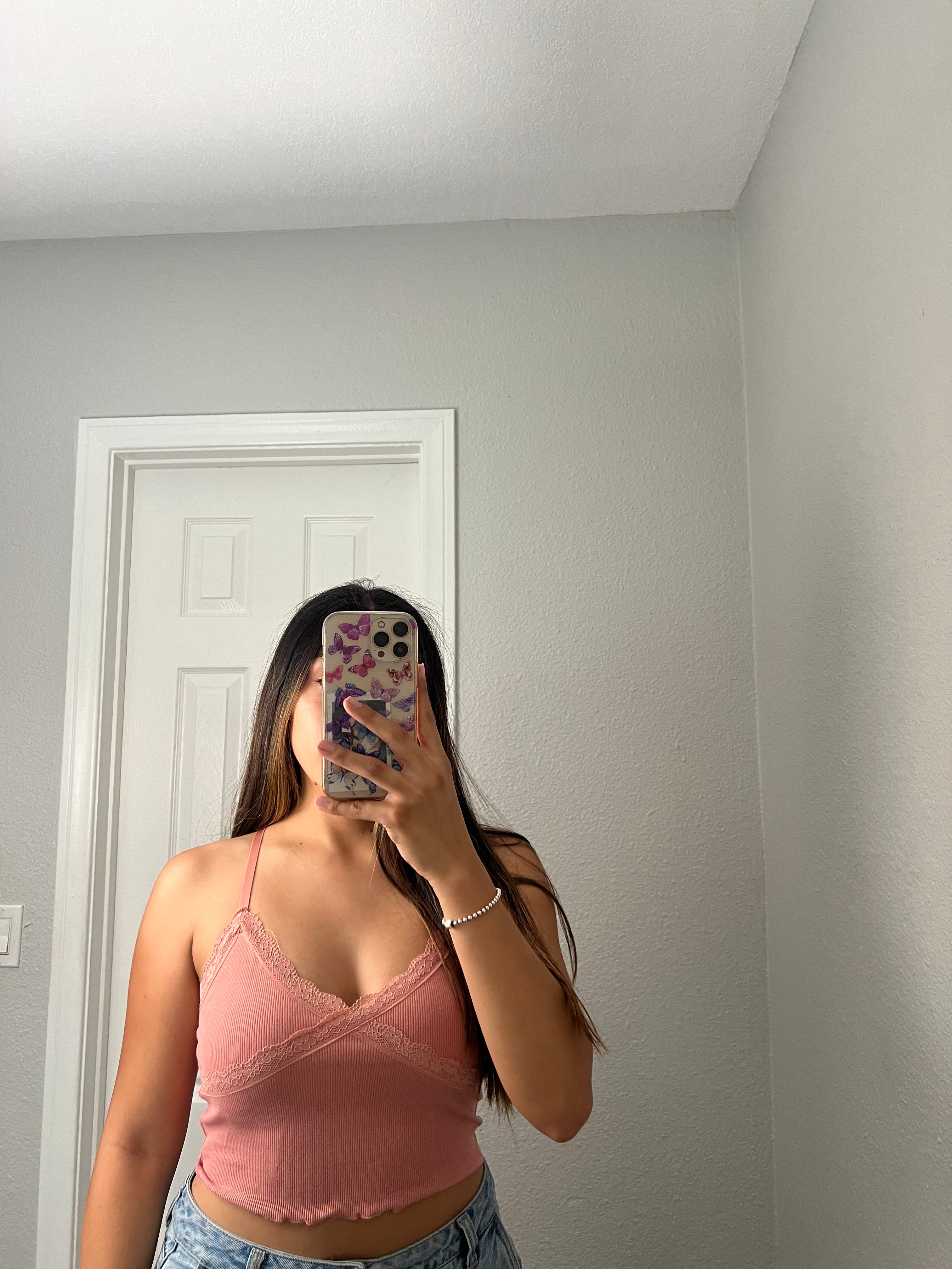 Aida Lace Tank Top (Pink)
